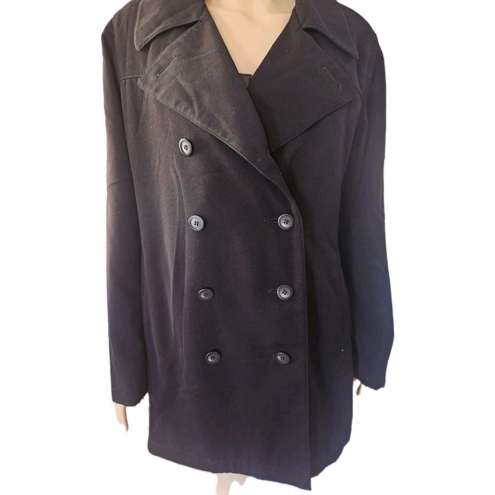Vintage London Fog Black Long Trench Coat Medium